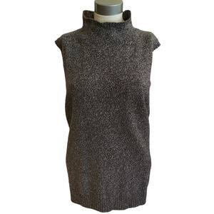 ELLEN TRACY cashmere knit pullover sleeveless sweater vest in truffle Sz 3X NEW